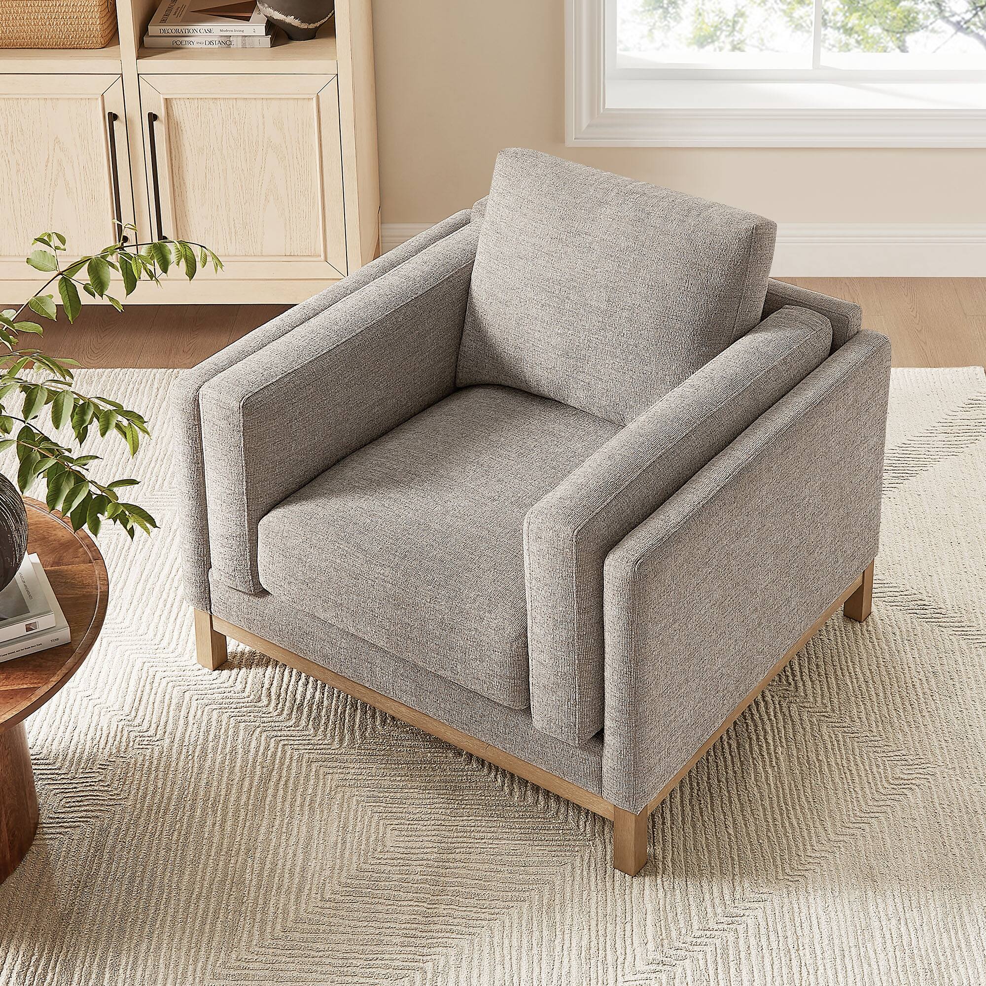 Alt View 1. Modway - Roscoe Upholstered Armchair - Pewter.