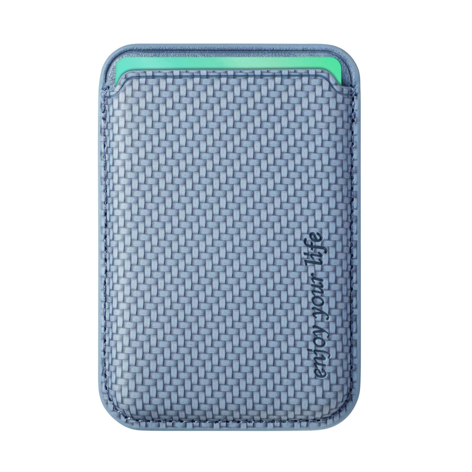 Stock Preferred - Magnetic Card Wallet Holder with MagSafe Sticker for iPhone 15/14/13 Series & Galaxy S23 - Blue