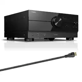 Yamaha - RX-A4A AVENTAGE 7.2 Channel AV Receiver with Sanus Ultra High Speed 8K 6.56 ft. HDMI 2.1 Cable - Black