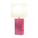 Angle. Lalia Home - Lexington Leather Base Modern Table Lamp with USB - Hot Pink.