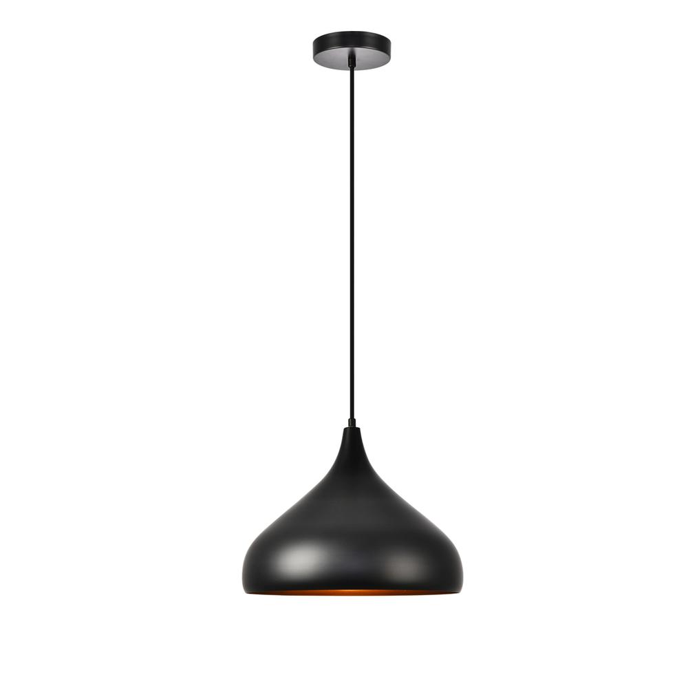 Alt View 3. Living District - Circa Collection Pendant D12.5in H10in Lt:1 Black Finish - Black.