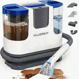 Mujerbay - 12Kpa Upholstery Carpet Cleaner, Portable Spot Cleaner with Wheels & Handle, Cleaner Couch - Blue