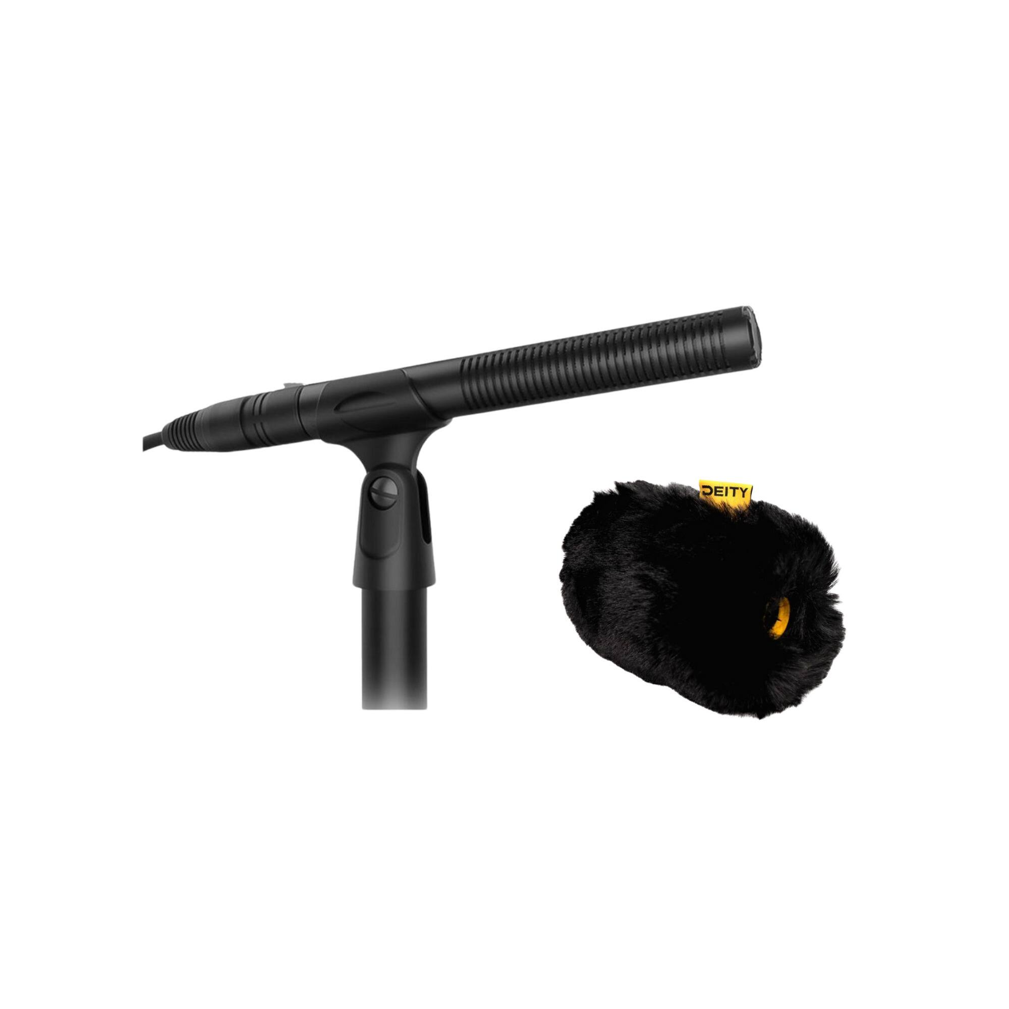 Front. Deity - Deity S-Mic 3S Shotgun Microphone (Black) Bundle with Short-Haired Windshield.
