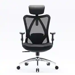 SIHOO - M18 Ergonomic Office Chair, Computer Desk Chair with Adjustable Headrest, High Back Swivel Chair for Home Office - Black