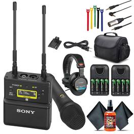 Sony - UWP-D22 Camera-Mount Wireless Cardioid Handheld Microphone System (UC14: 470 to 542 MHz) (UWP-D22/14) + Headphones - Black