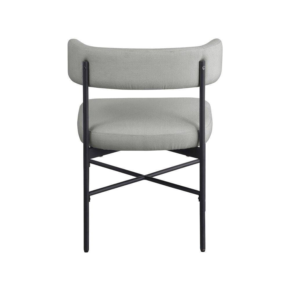 Alt View 1. Meridian Furniture - Rivage Light Grey Durable Linen Textured Fabric Dining Chair, Set of 2 - Grey.