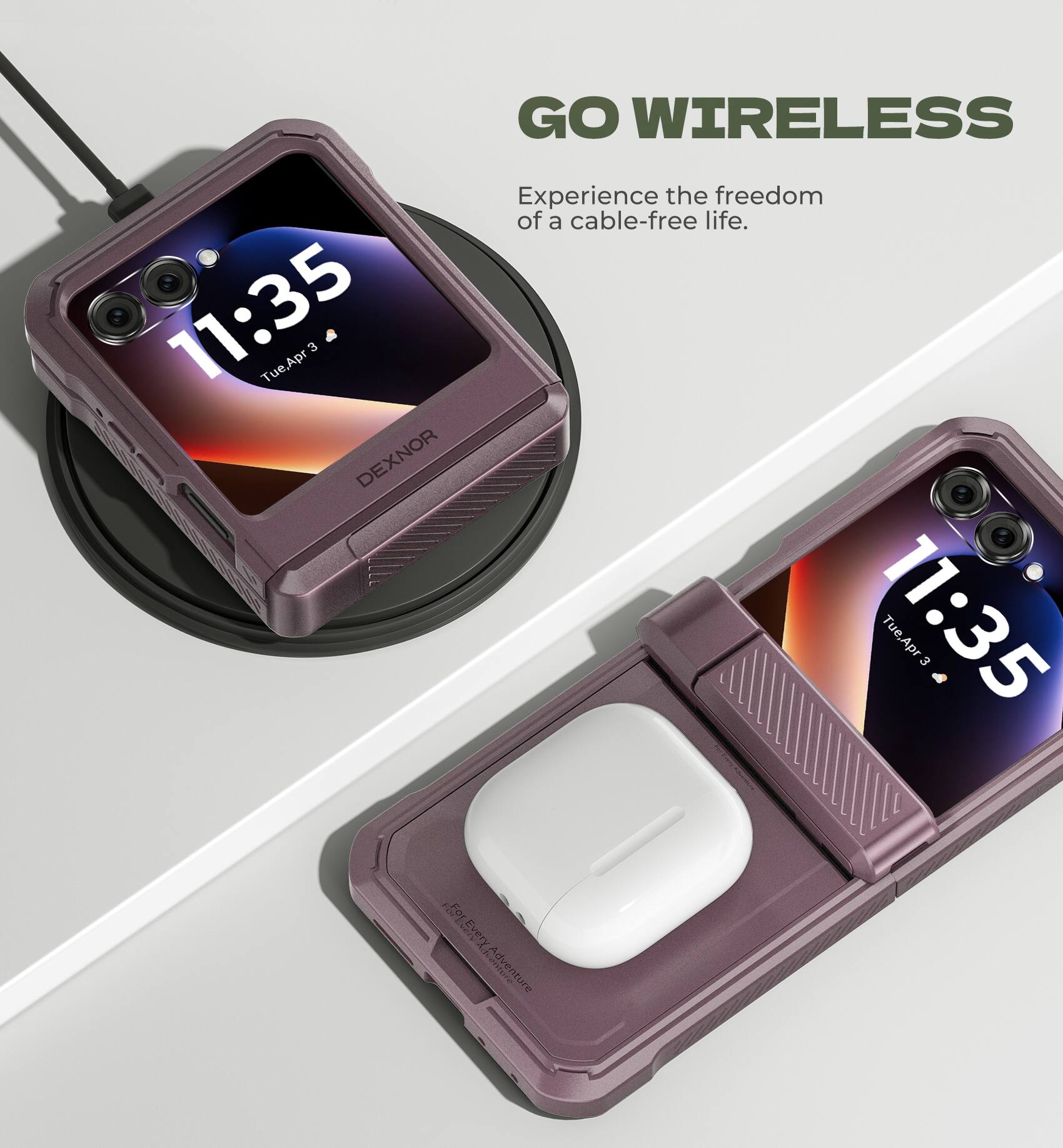 11:35 Tue, Apr 3  
DEXNOR GO WIRELESS  
Experience the freedom of a cable-free life.  

11:35 Tue, Apr 3  
& AGr Fortvery Adventure