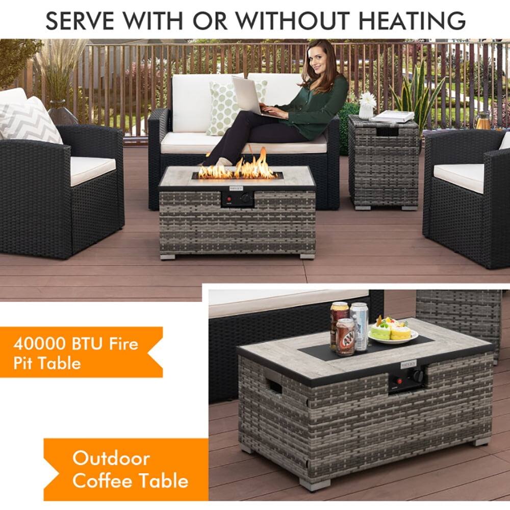 SERVE WITH OR WITHOUT HEATING

40000 BTU Fire Pit Table

Outdoor Coffee Table