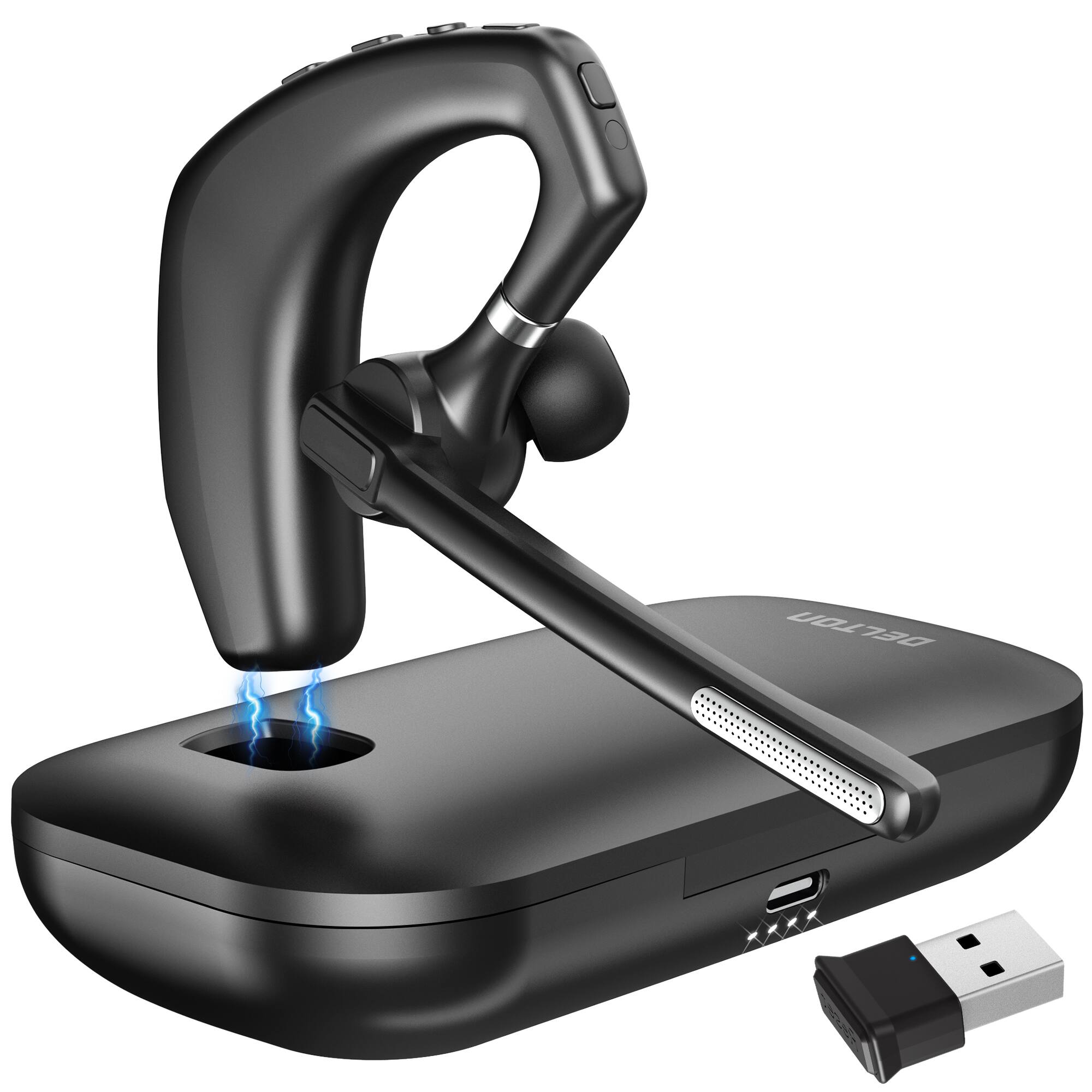 Delton - 95X MS Teams Wireless Executive Auto-pairing Headset with Charging Case (DBH95X) - Black