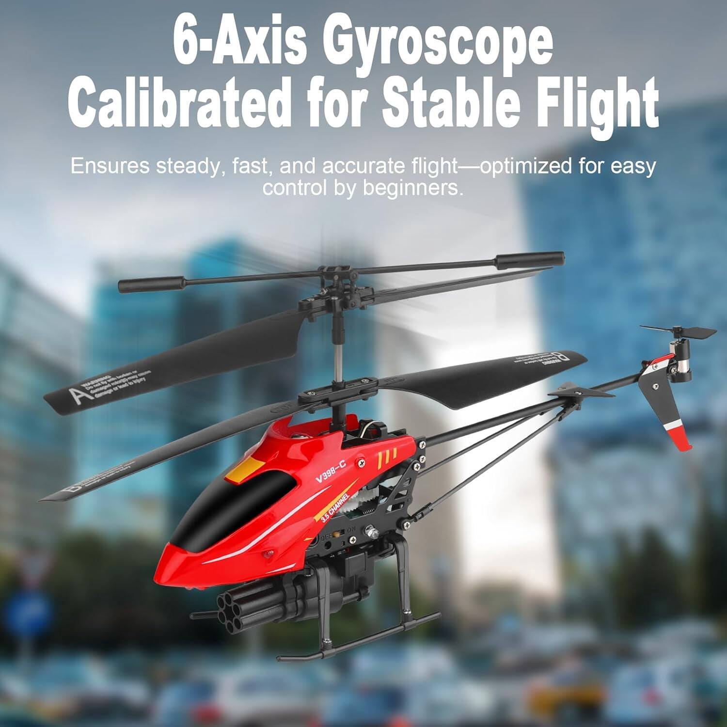 6-Axis Gyroscope Calibrated for Stable Flight  
Ensures steady, fast, and accurate flight—optimized for easy control by beginners.  

Do IT A BEER  
V398-C M 3.5 CHANNEL NO OREA