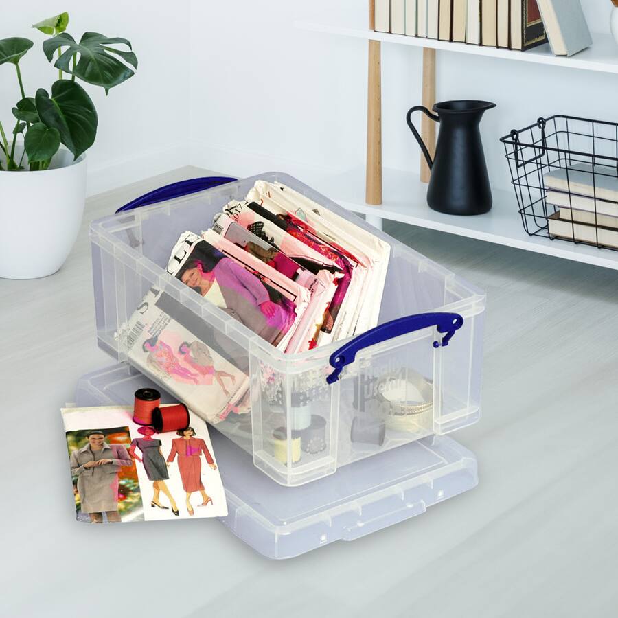 Really Useful Box 9L Storage Container with Snap Lid & Clip Lock Handle ...