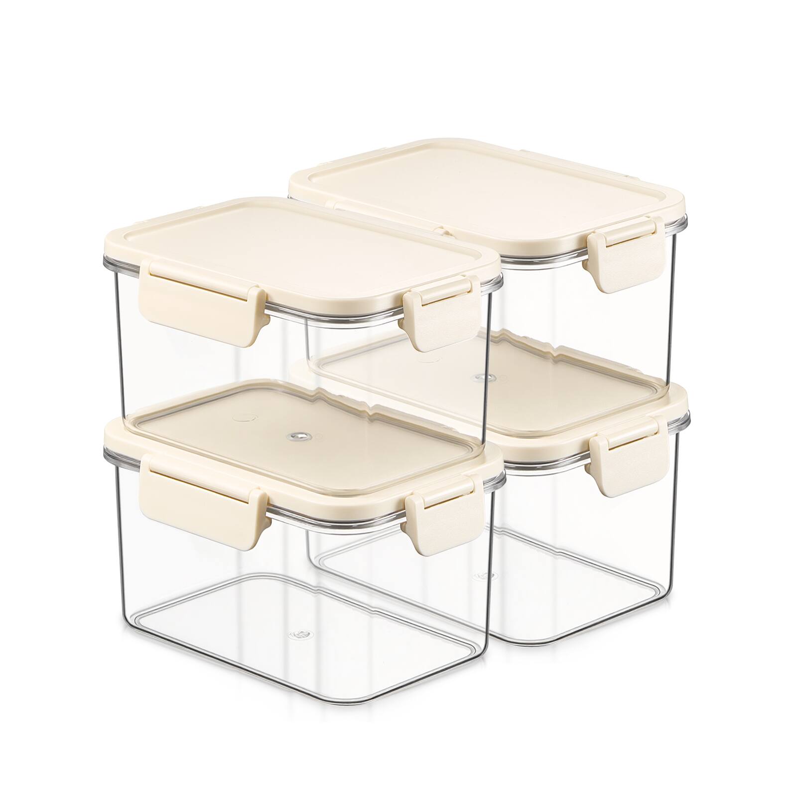 Angle. Sorbus - Sorbus 4 Pack Airtight Food Storage Container- Clear Stackable Pantry Canister with Secure Lid for Rice, Cereal, Flour - Clear.