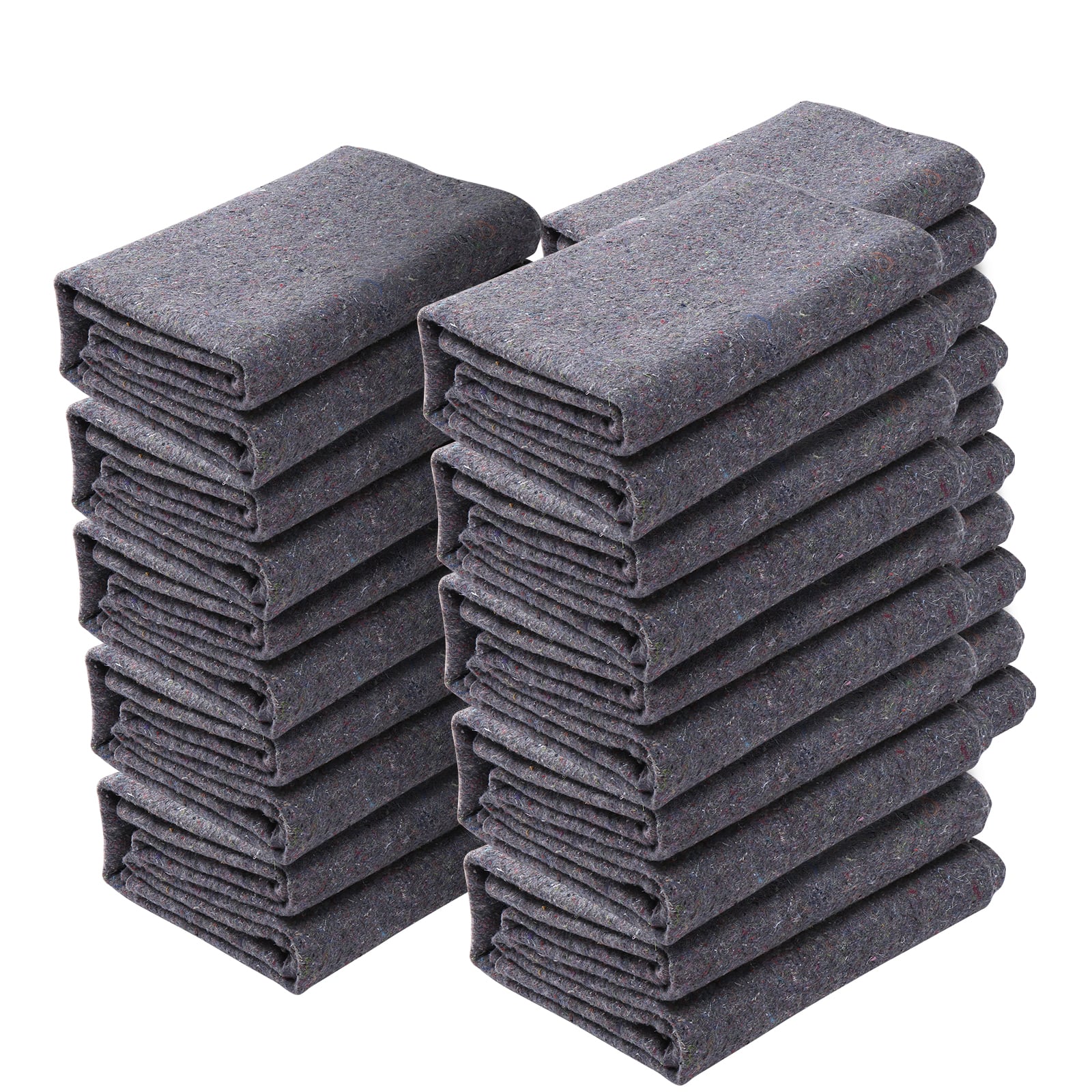 VEVOR - Moving Blankets, 72" x 54", 21 lbs/dz Weight, 12 Packs, Professional Recycled Cotton Packing Blanket, Large Heavy Duty - Gray