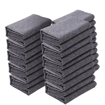Front. VEVOR - Moving Blankets, 72" x 54", 21 lbs/dz Weight, 12 Packs, Professional Recycled Cotton Packing Blanket, Large Heavy Duty - Grey.