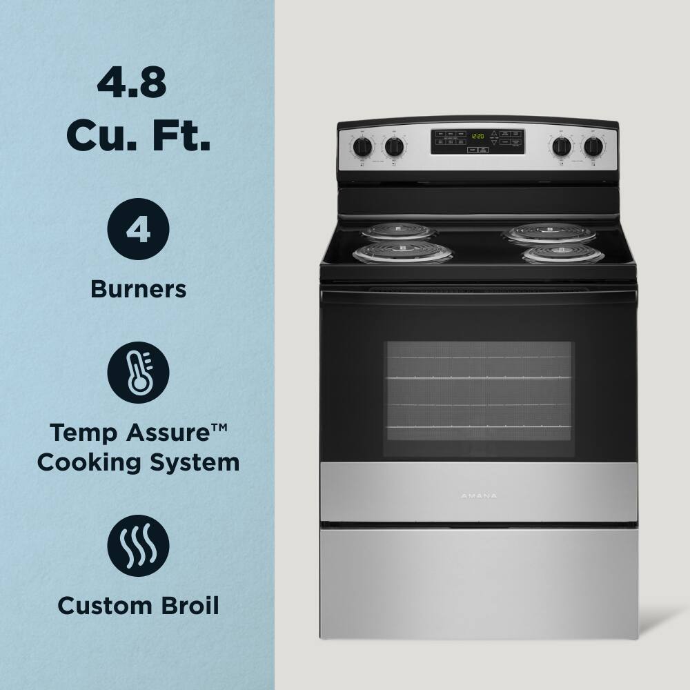 4.8 Cu. Ft.  
4 Burners  
Temp Assure™ Cooking System  
Custom Broil