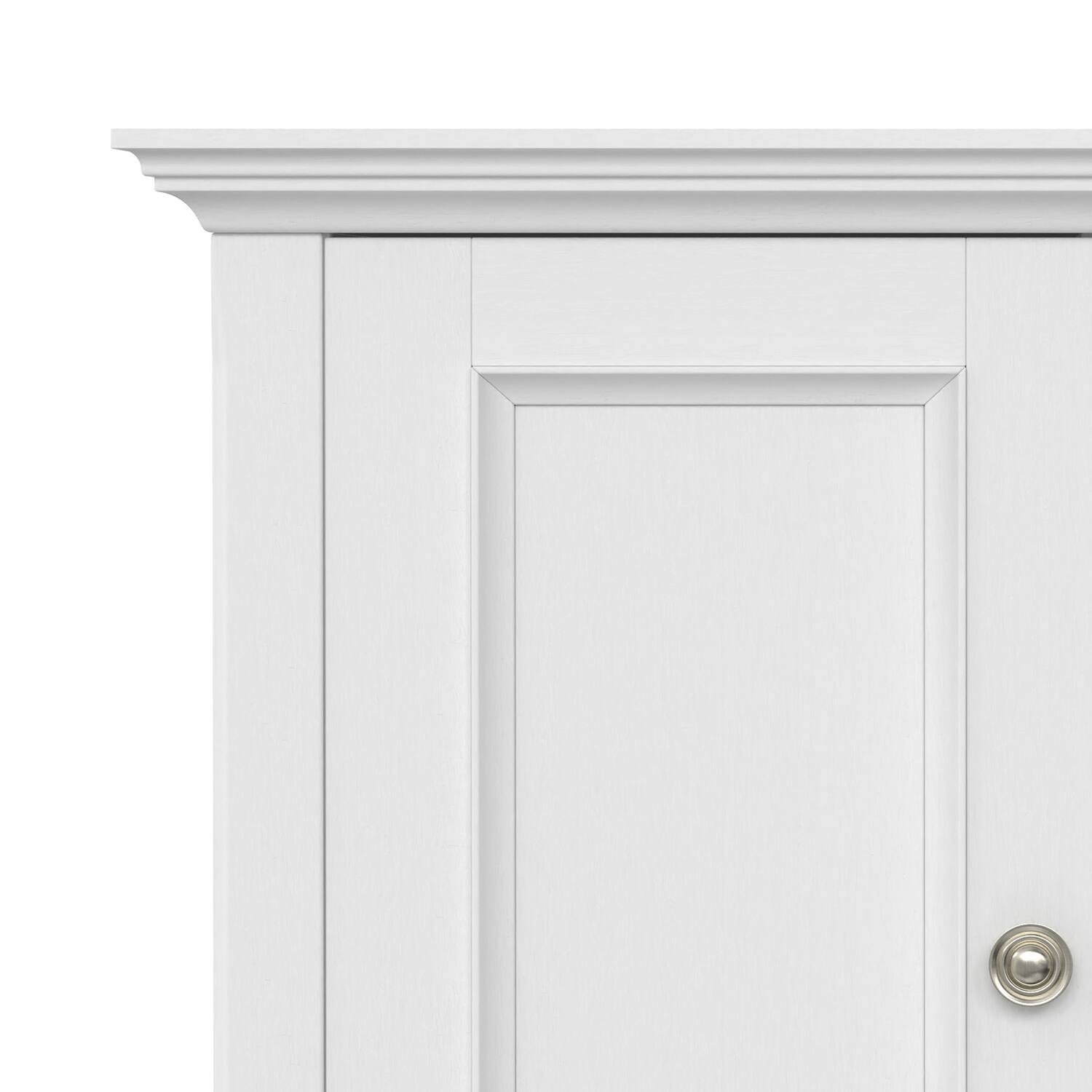 Alt View 6. Simpli Home - Amherst 32 inch Wide Solid Wood Transitional Low Storage Cabinet in White - White.