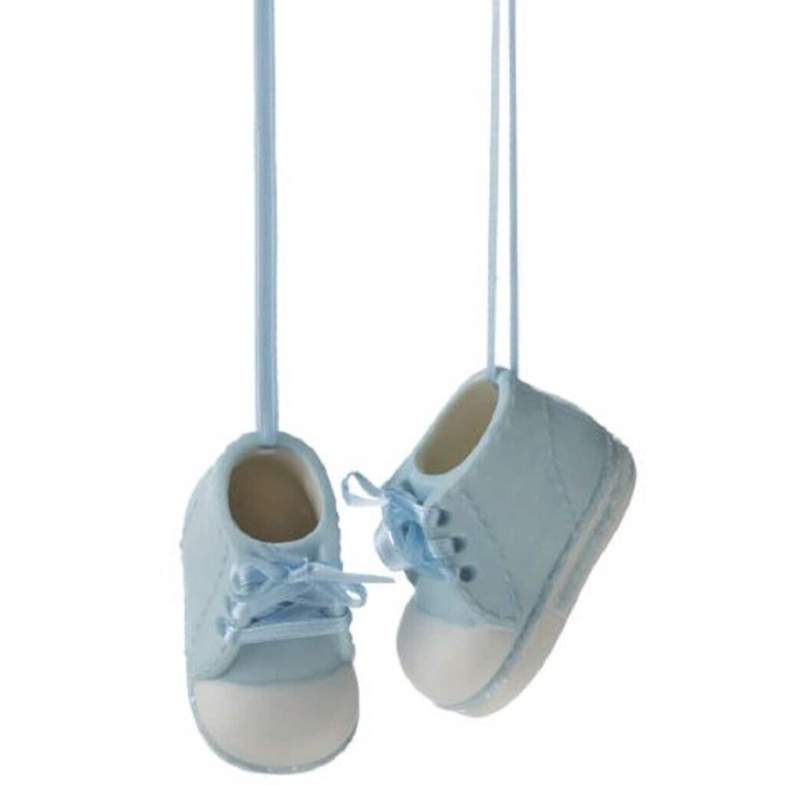 Ganz - Baby Boy Shoes Porcelain Christmas Ornament 1.2 inch - Blue