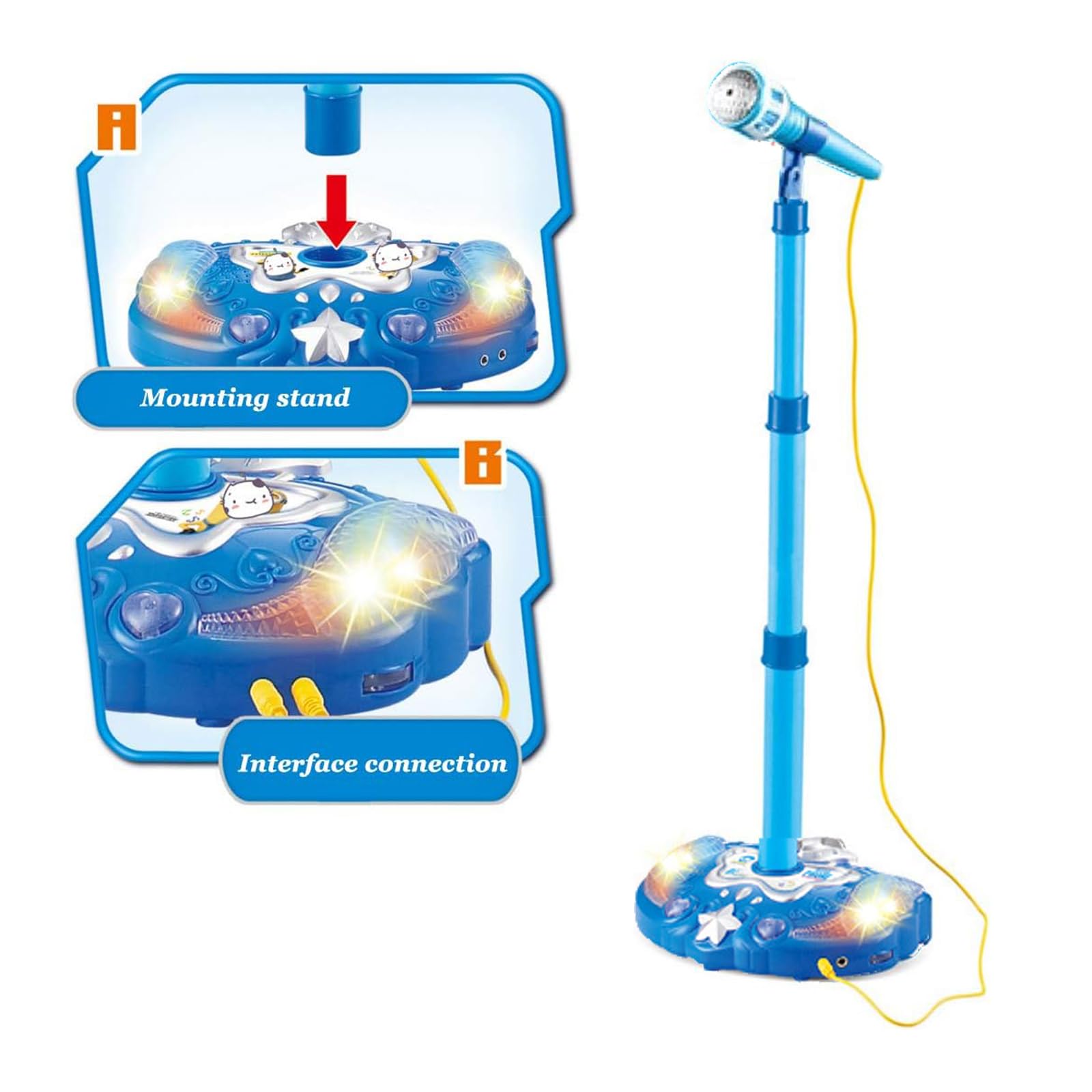 A. Mounting stand  
B. Interface connection