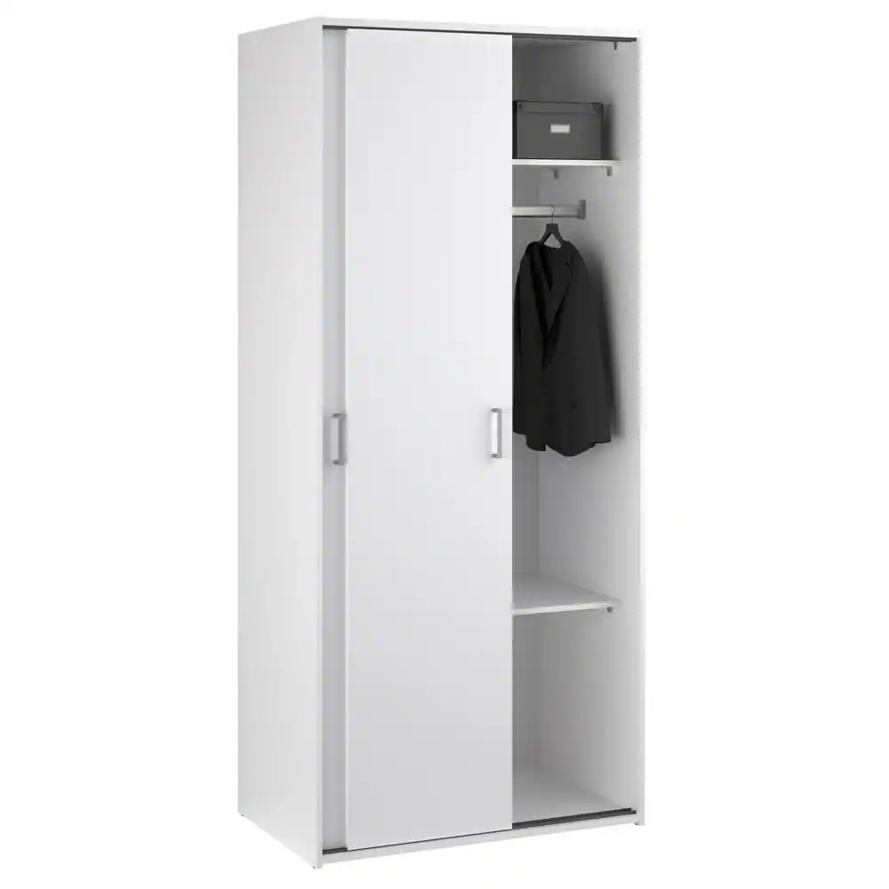 Alt View 2. Tvilum - Space Wardrobe with 2 Sliding Doors - White.