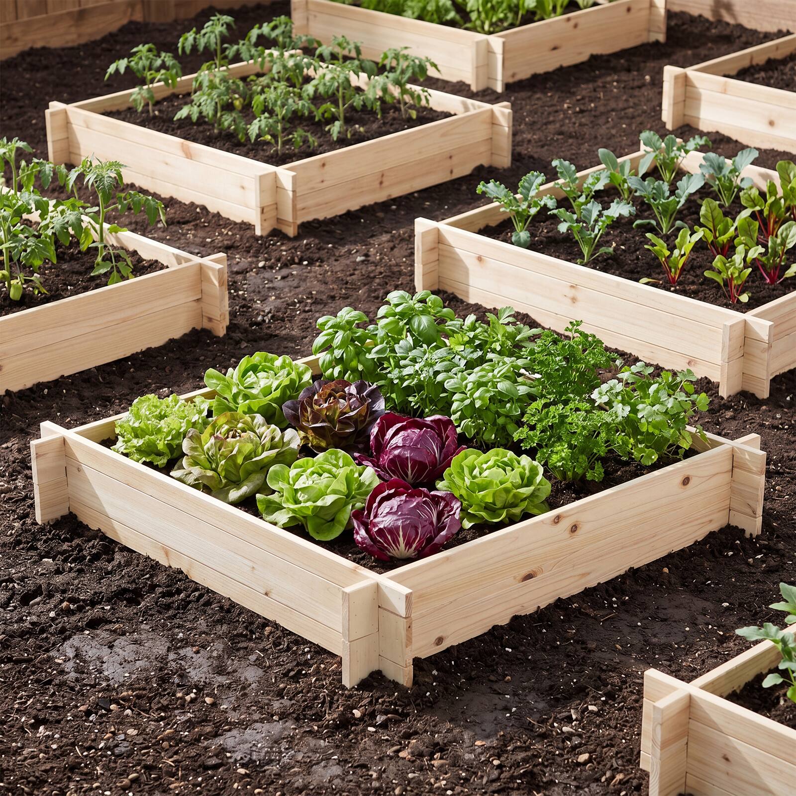 Alt View 1. Gymax - Gymax 2PCS Wooden Raised Garden Bed Square Fir Wood Planter Box w/ Open-Ended Base - Yellow.