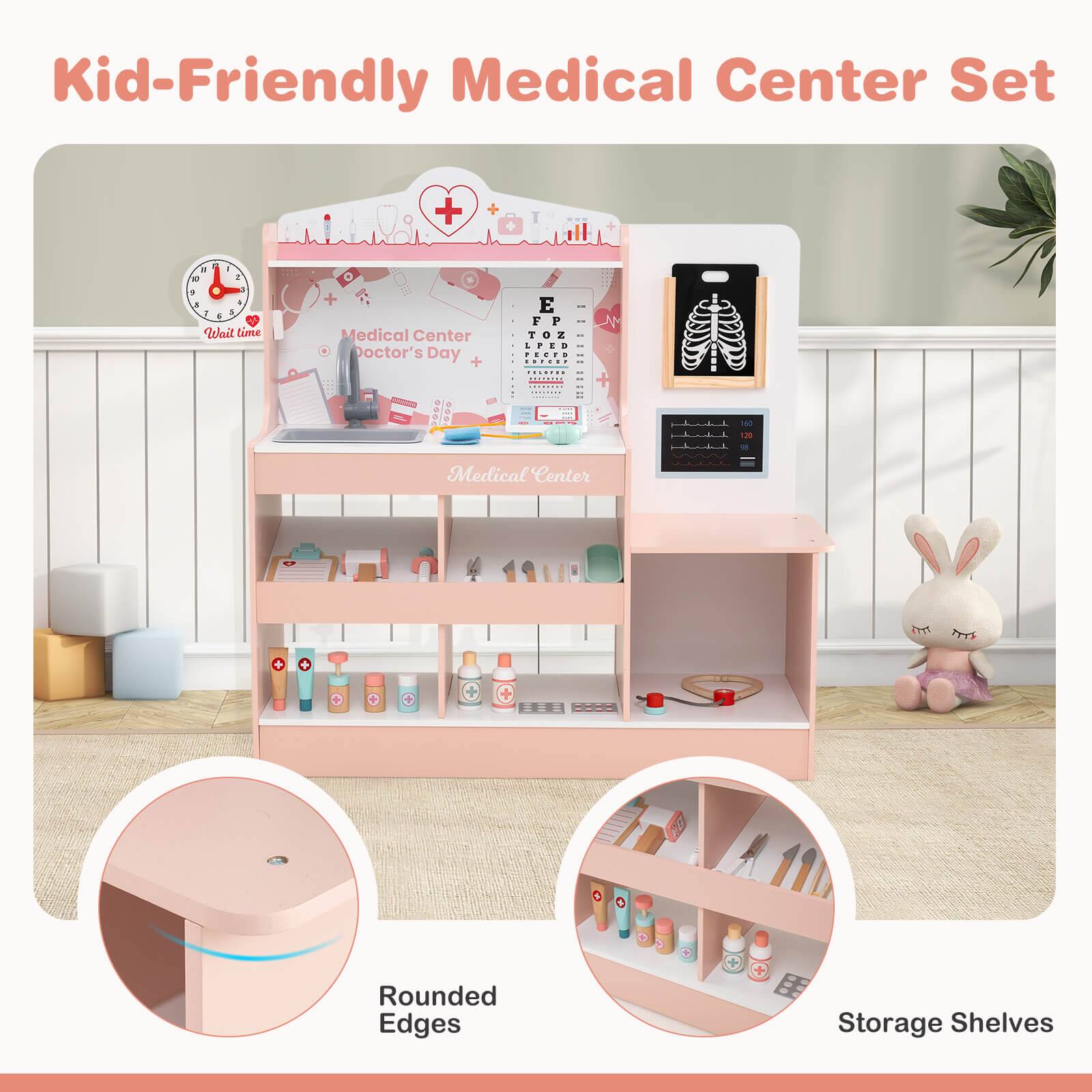 Kid-Friendly Medical Center Set

- Medical Center
- Doctor's Day
- Wait time
- Rounded Edges
- Storage Shelves