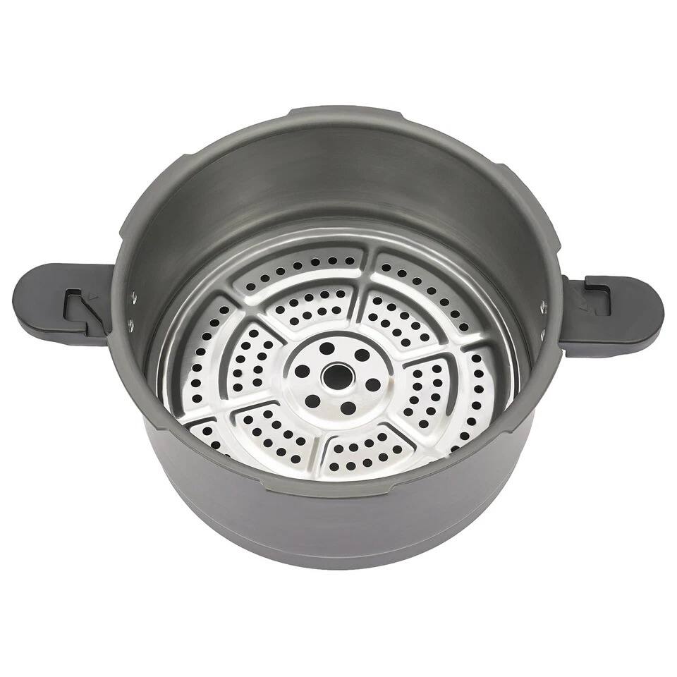 Alt View 2. Home Collection - 9.5Qt Aluminum Pressure Cooker and Canner with Safety Lock, Spring Valve, and Steam Rack - Dark Grey.