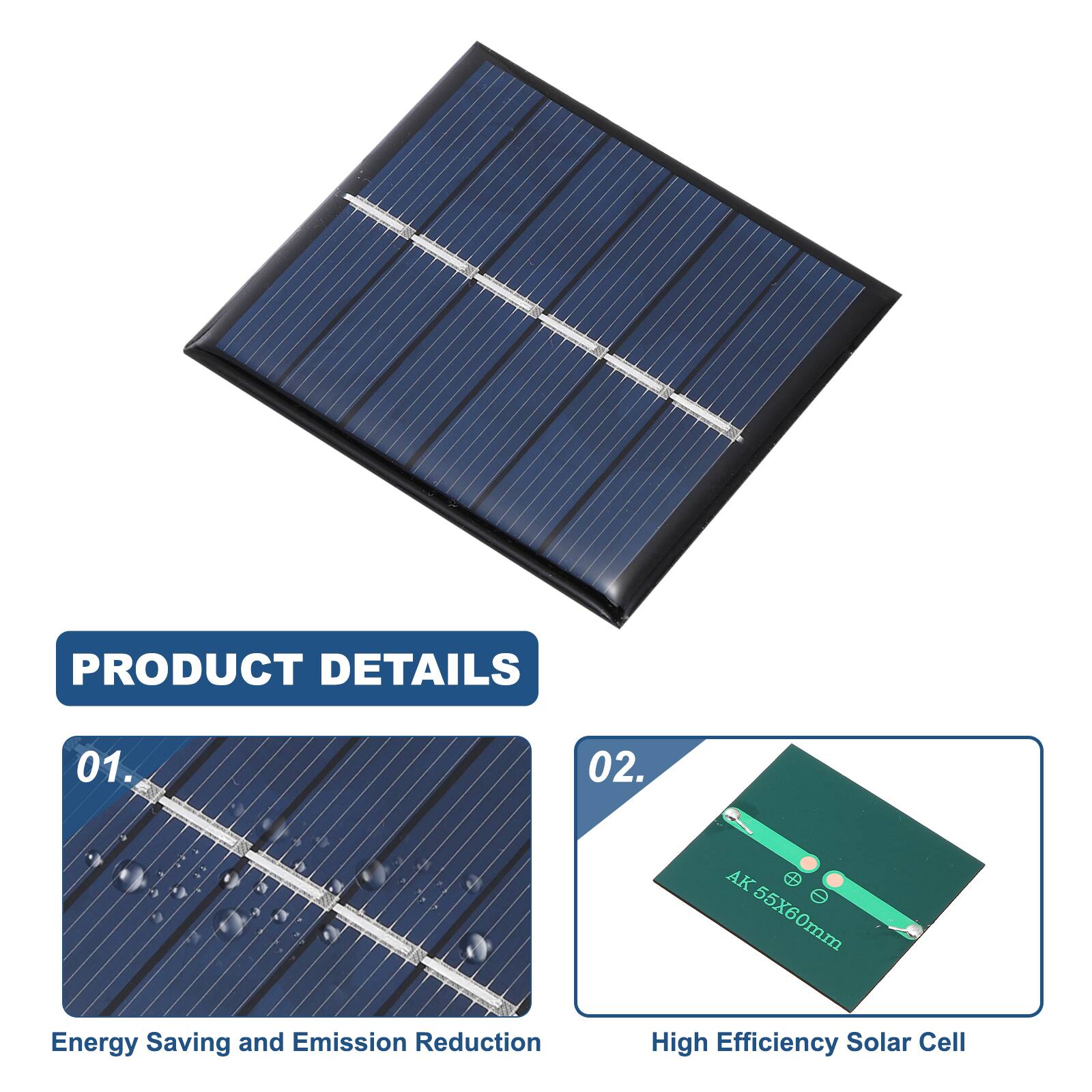 PRODUCT DETAILS

01. Energy Saving and Emission Reduction

02. A + 55X60mm High Efficiency Solar Cell