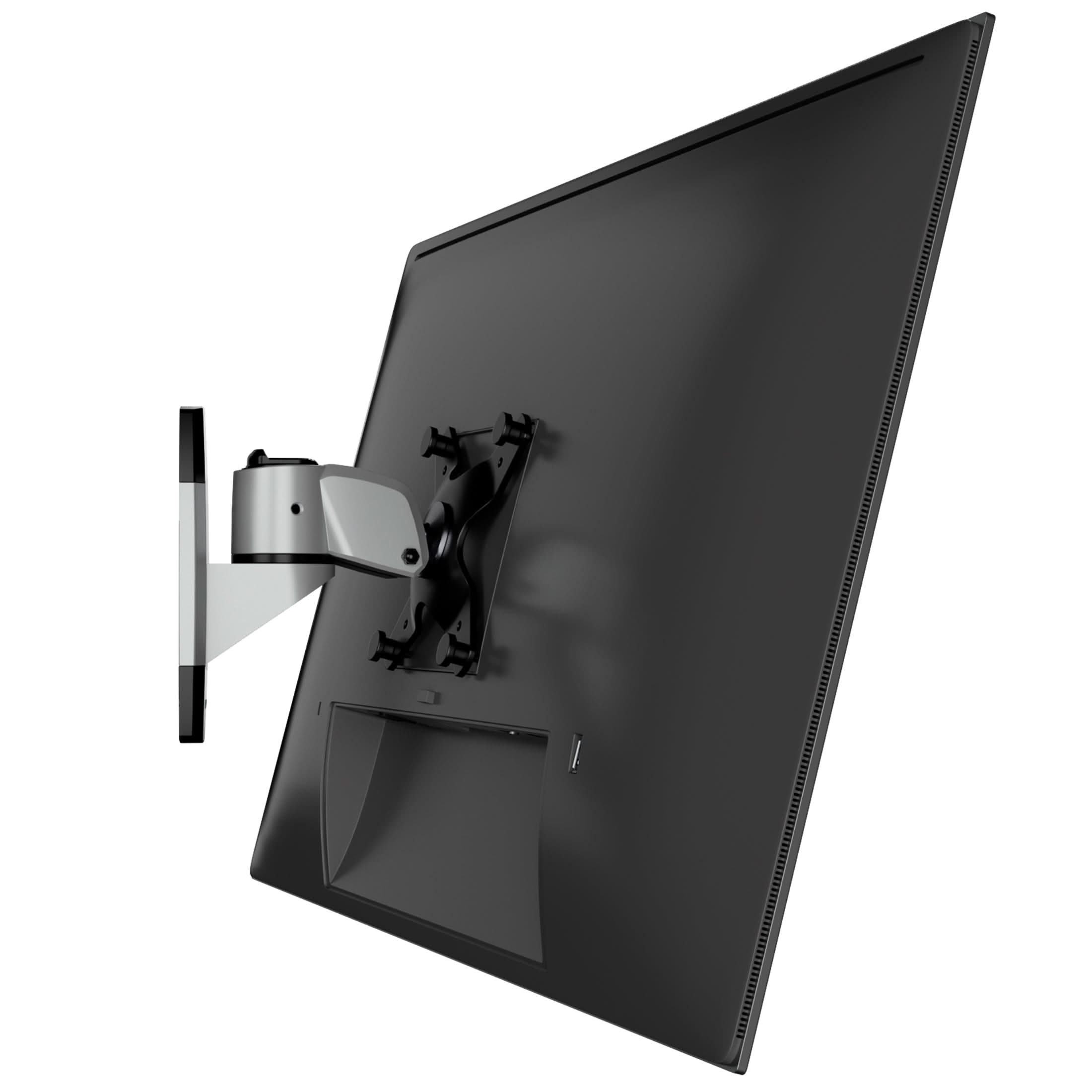 Mount-It! - CLiX Series Articulating Monitor Wall Mount for 13"-34" Screens, Swivel, Tilt - Silver