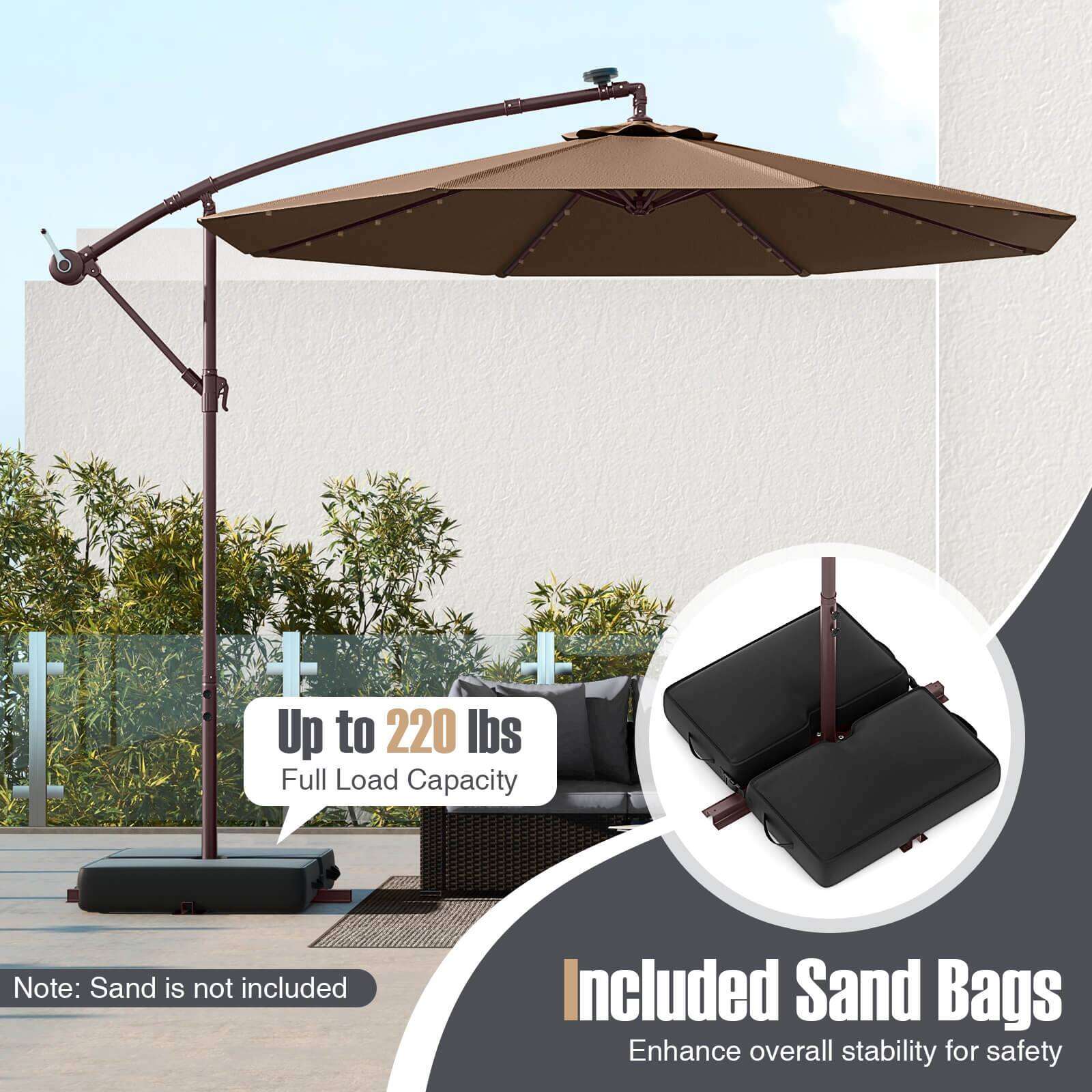 Up to 220 lbs Full Load Capacity

Note: Sand is not included

Included Sand Bags Enhance overall stability for safety