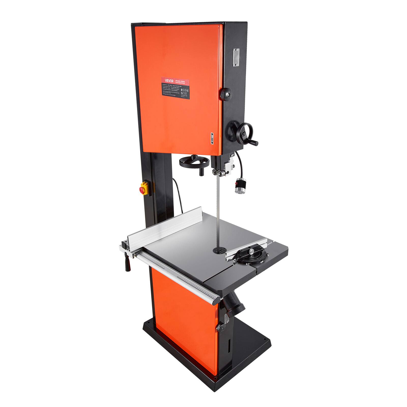Alt View 5. VEVOR - Woodworking Bandsaw, 18-Inch, Band Saw with 2240W 3HP Motor, 16-Inch Maximum Cutting Height,27.2 x 20 in Cast Iron Table - Orange;Black.