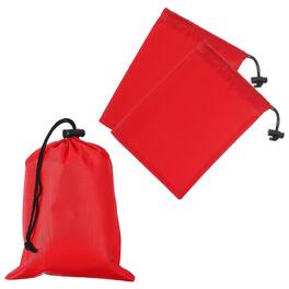 Unique Bargains - Drawstring Stuff Sack with Toggle 6x8 Inch 3pcs Waterproof Travel Storage Pouch for Gym Hiking Yoga Office Shoes - Red