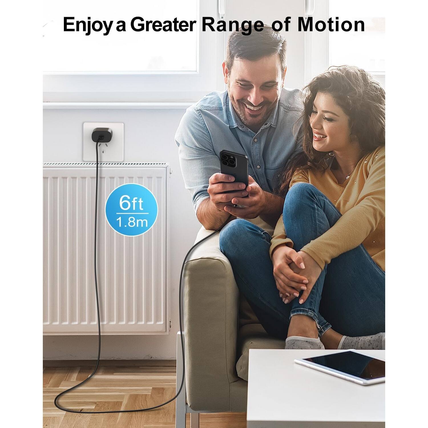 Enjoy a Greater Range of Motion, 6ft 1.8m