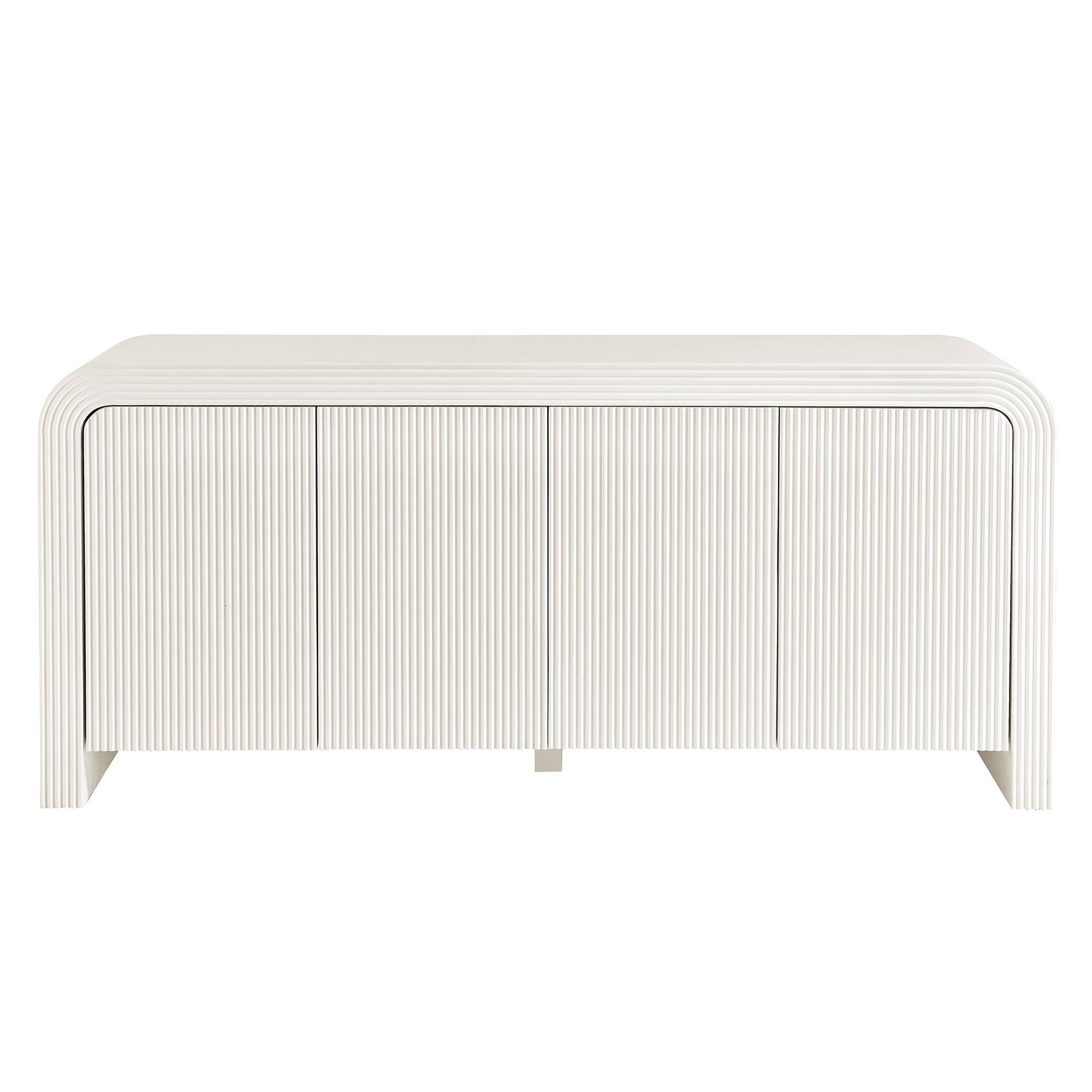 Alt View 4. Modway - Waterflute 70" Fluted Sideboard Cabinet by Modway - White Matte.