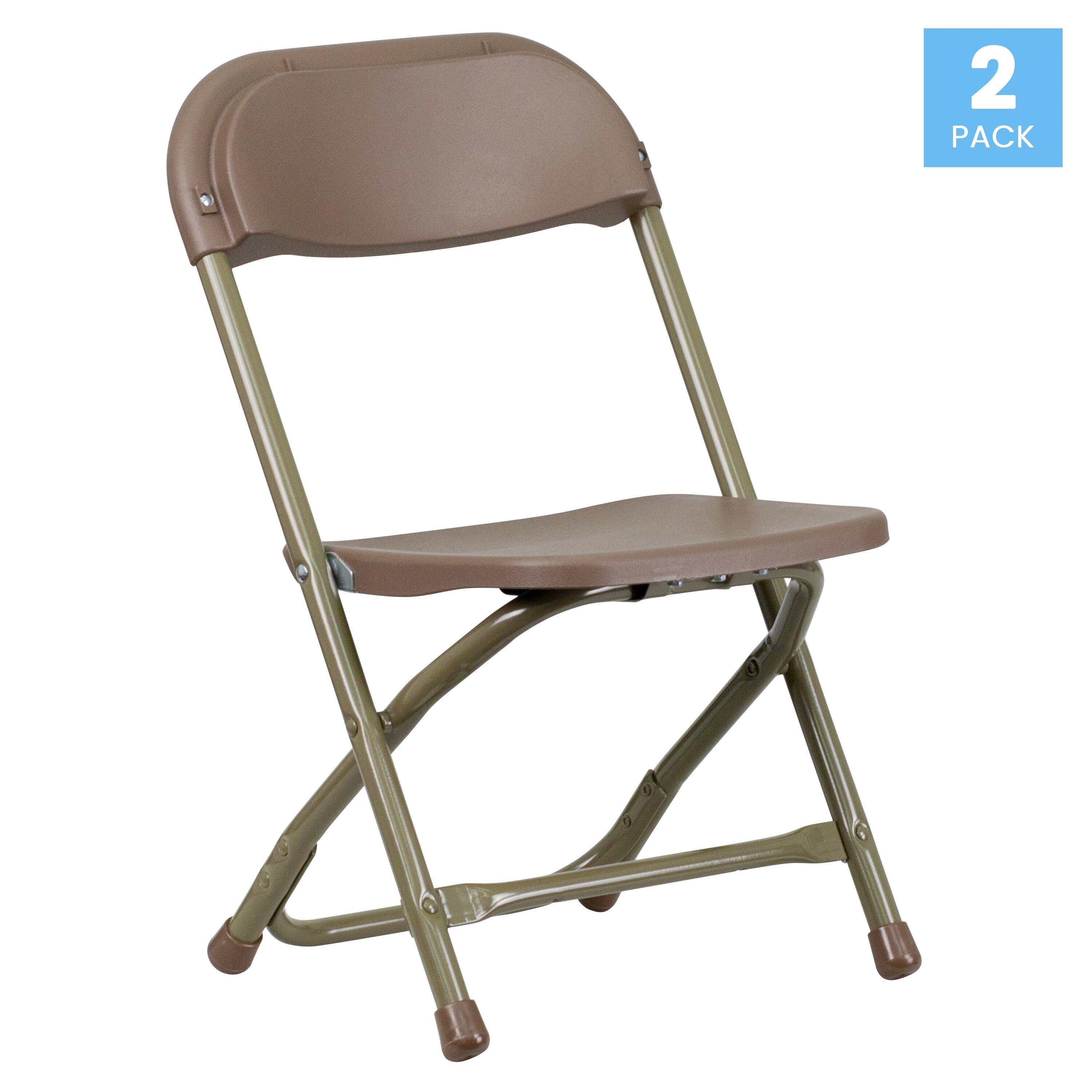 Alt View 1. Emma + Oliver - 2 Pack Kids Plastic Folding Chair Daycare Home School Furniture - Brown.