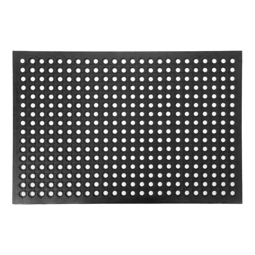 Front. Winado - 35x23 Inch Durable Anti Fatigue Rubber Non-slip Drainage Floor Mat Restaurant Kitchen Bar - Black.