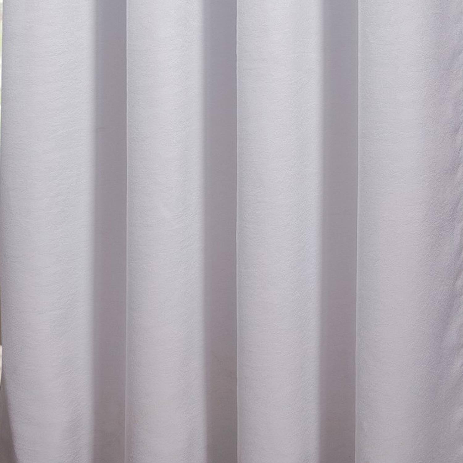Left. Olivia Gray - Olivia Gray San Juan Embossed Blackout Grommet Curtain Panel - 52x84 inches - White - White.