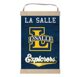 Jardine - La Salle Explorers Reversible Retro Logo Banner Sign - Navy