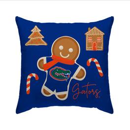 Pegasus - Florida Gators Gingerbread Holiday 20'' x 20'' Pillow Cover - Multicolor