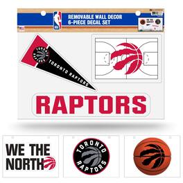 Rico Industries - Toronto Raptors NBA Set of 6 Removable Wall Decal Stickers - Multi