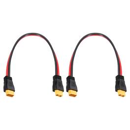 Unique Bargains - 2pcs 300VDC XT60 Extension Cable, 14AWG 1FT XT60 Male to Female for RC/Solar/FPV Drone - Red and Black