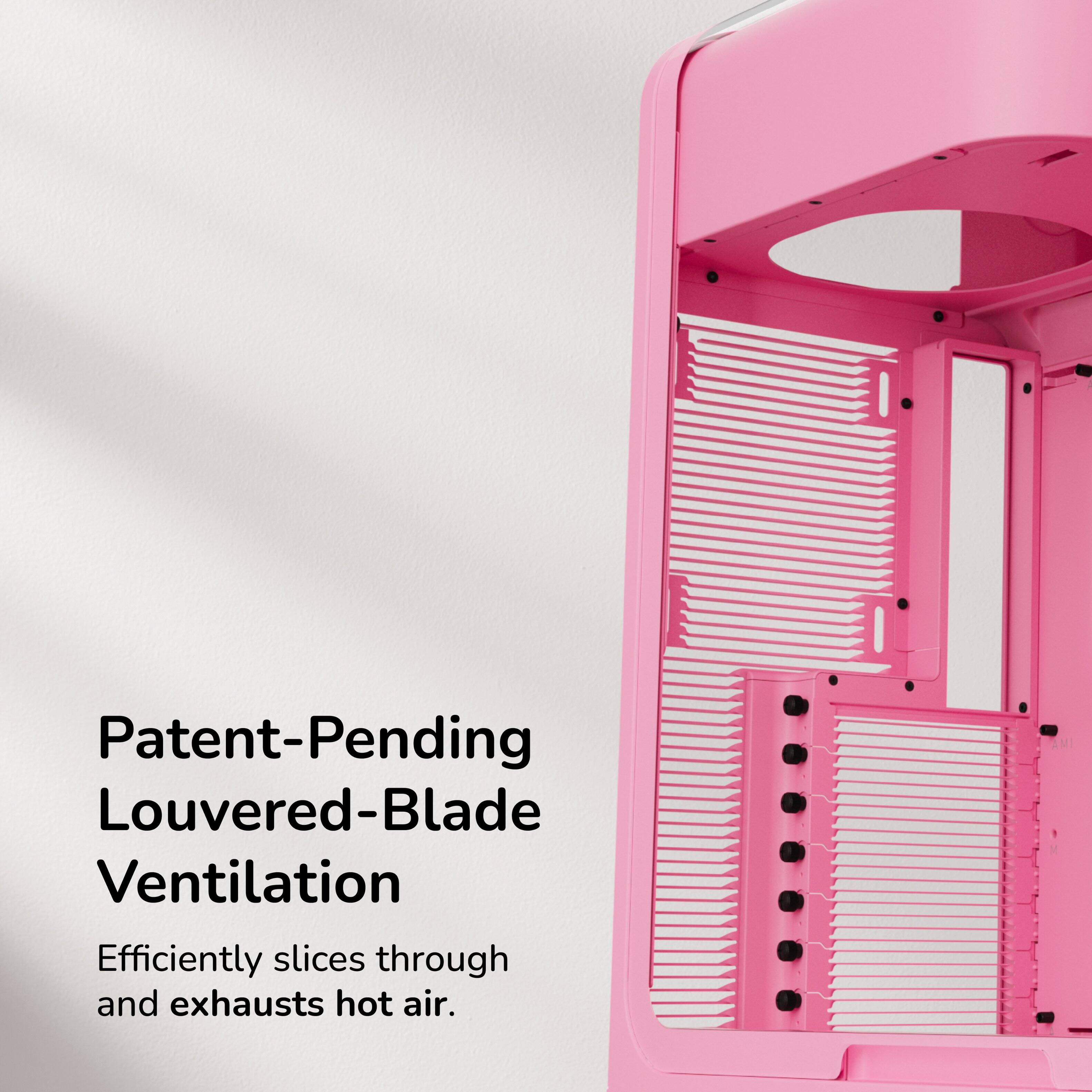 Patent-Pending Louvered-Blade Ventilation  
Efficiently slices through and exhausts hot air.