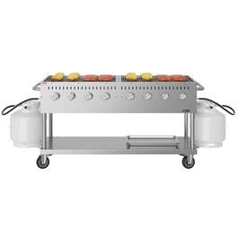 Koolmore - 60 in. Commercial Mobile Outdoor Propane Gas Grill, ETL Listed in Stainless-Steel (KM-CGM-60) - Stainless Steel