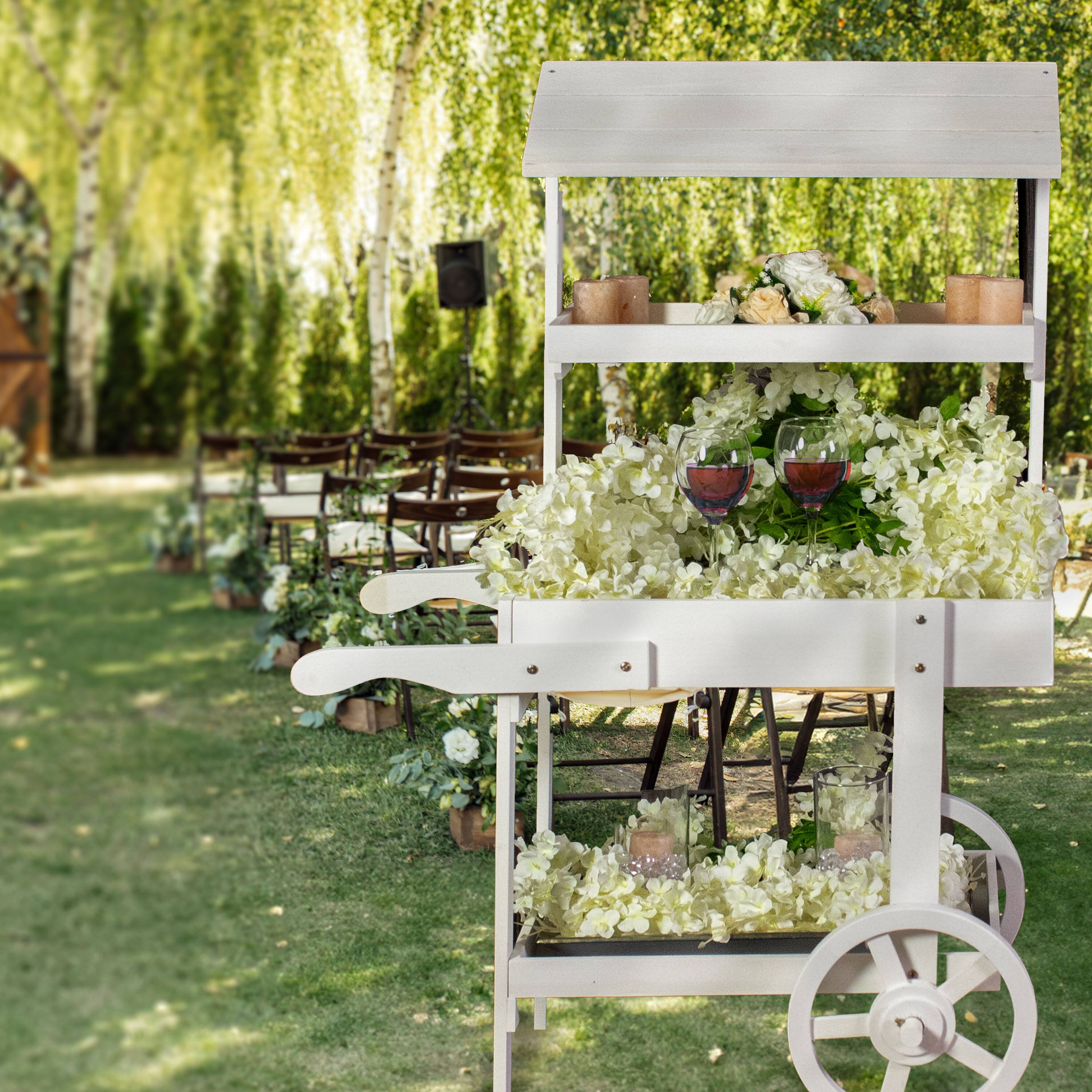 Alt View 8. Sunnydaze - Country Market Flower Stand Raised Garden Bed - White.