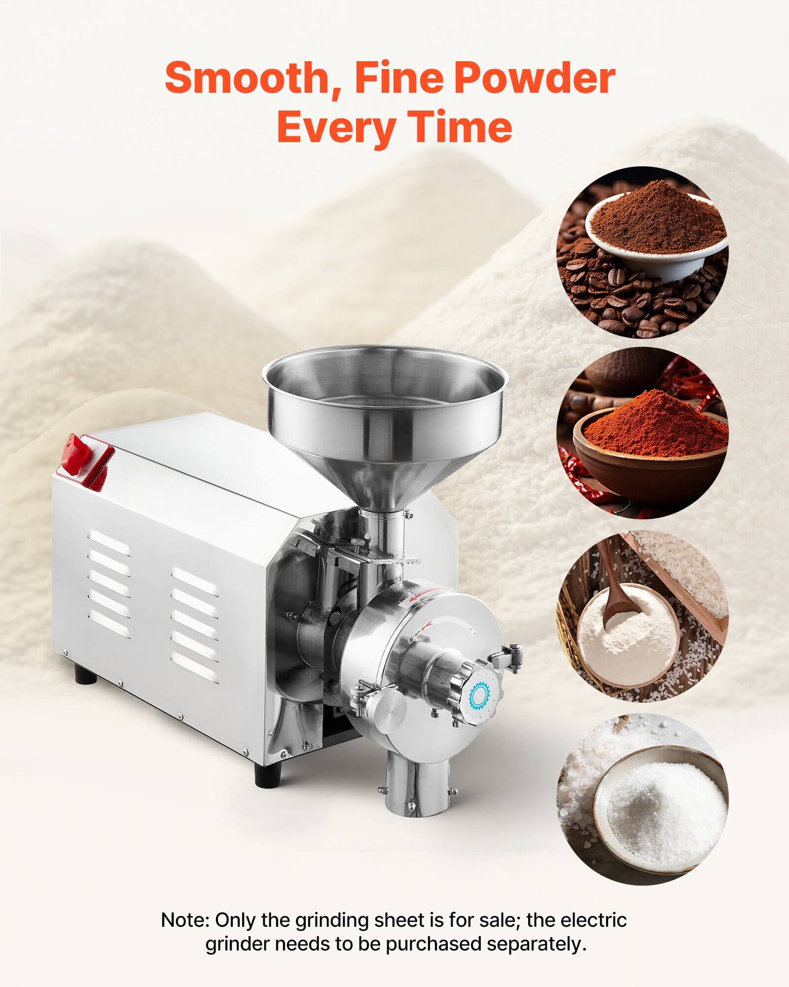 VEVOR 2PCS Grinding Sheets for Electric Grain Mill Grinder, Cast Iron ...