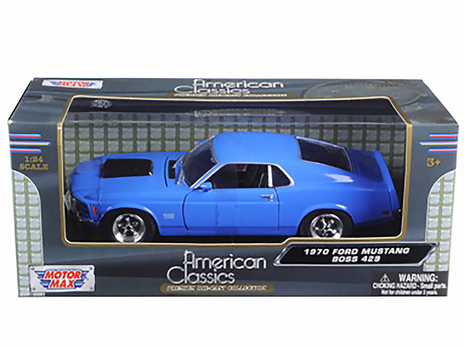 American Classics 1:24 SCALE 3+ MOTOR MAX American Classics 1970 FORD MUSTANG BOSS 429 WARNING: CHOKING HAZARD - Small parts. Not for children under 3 years.