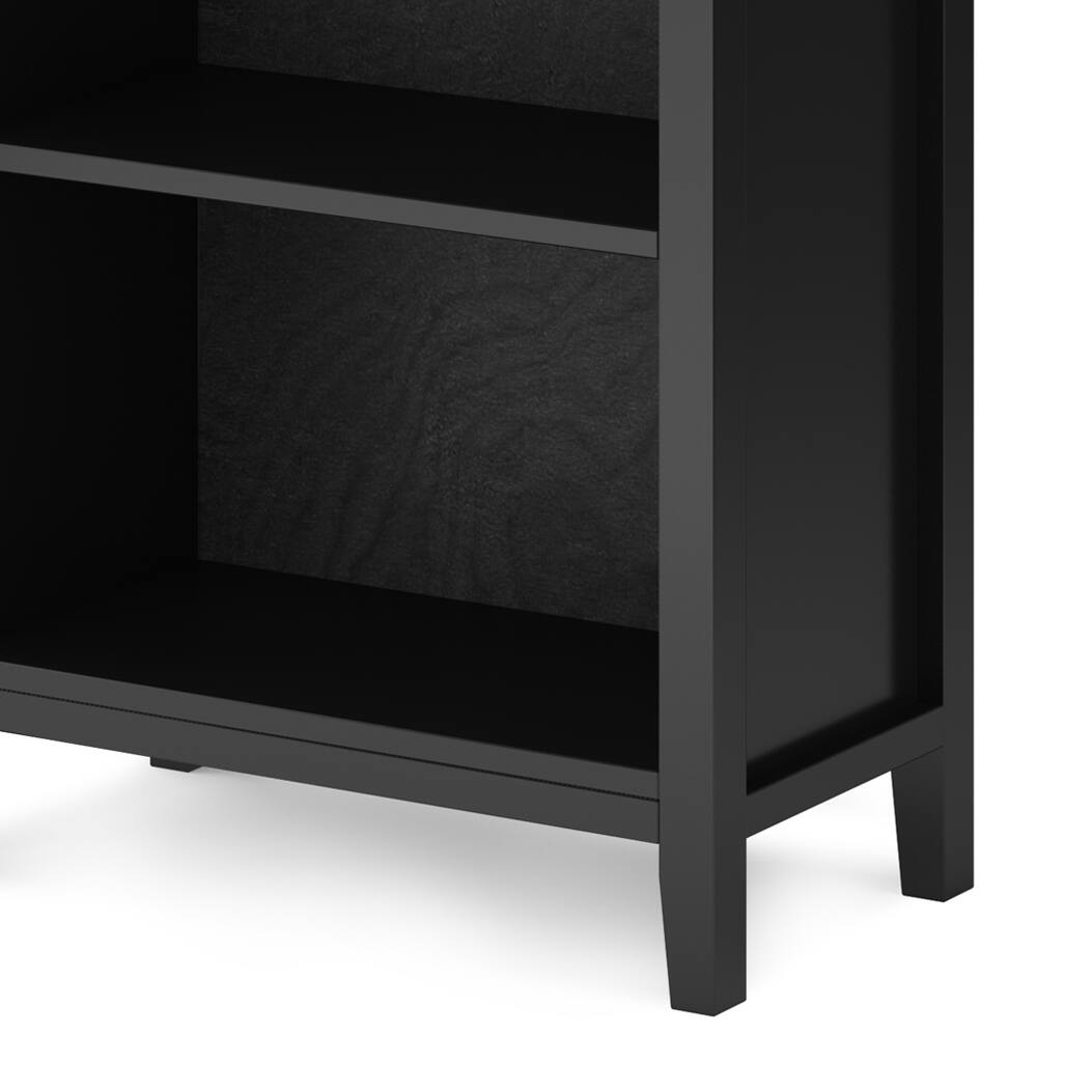 Alt View 2. Simpli Home - Artisan SOLID WOOD 72 inch x 26 inch Contemporary 5 Shelf Bookcase in Black - Black.