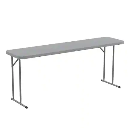 Front. Emma + Oliver - 70.8 Inch Plastic Folding Training Table - Gray.