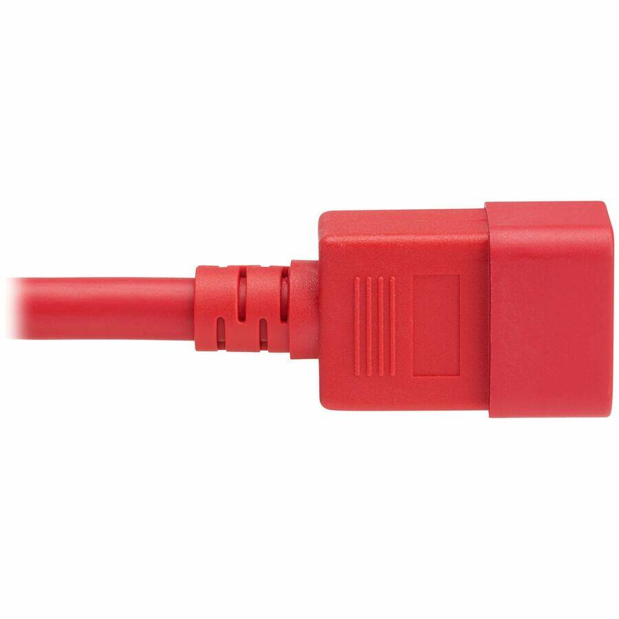 Alt View 3. Tripp Lite - Eaton Tripp Lite Series Power Cord, C20 to C21 - Heavy-Duty, 20A, 250V, 12 AWG, 5 ft. (1.5 m), Red - For Network Switch - Red.