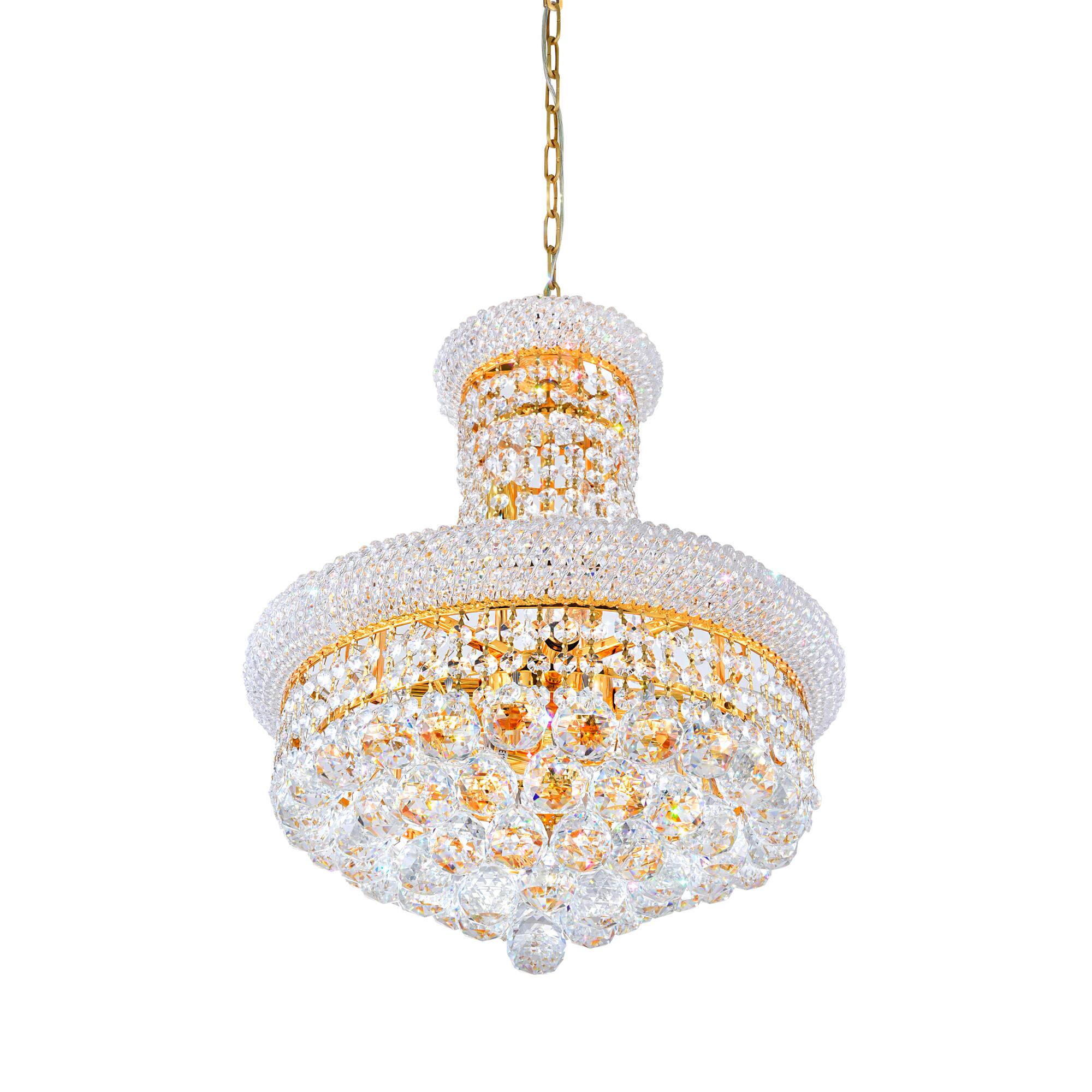 Alt View 2. CWI Lighting - Empire 8 Light Down Chandelier With Gold Finish - Gold.