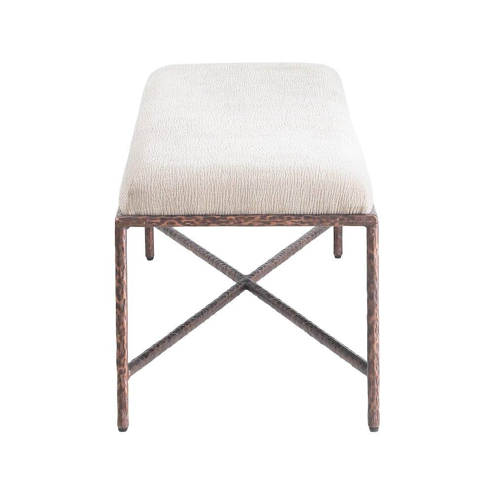 Alt View 3. Meridian Furniture - Valley Beige Chenille Fabric Bench - Beige.